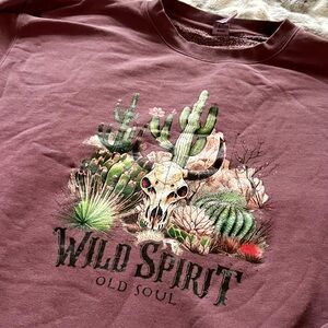 Spirit Old Soul Women’s Mauve Crewneck Western Sweatshirt XL